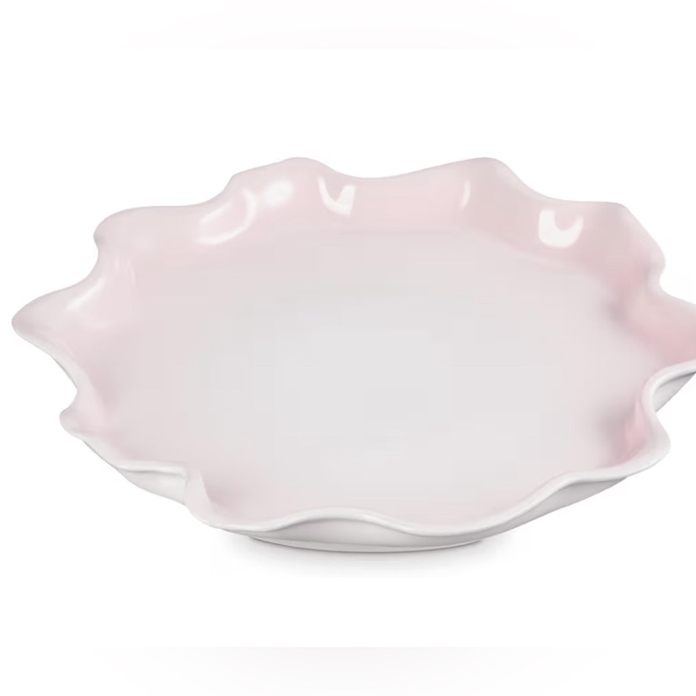 Le Creuset Stoneware 14” serving platter in peach